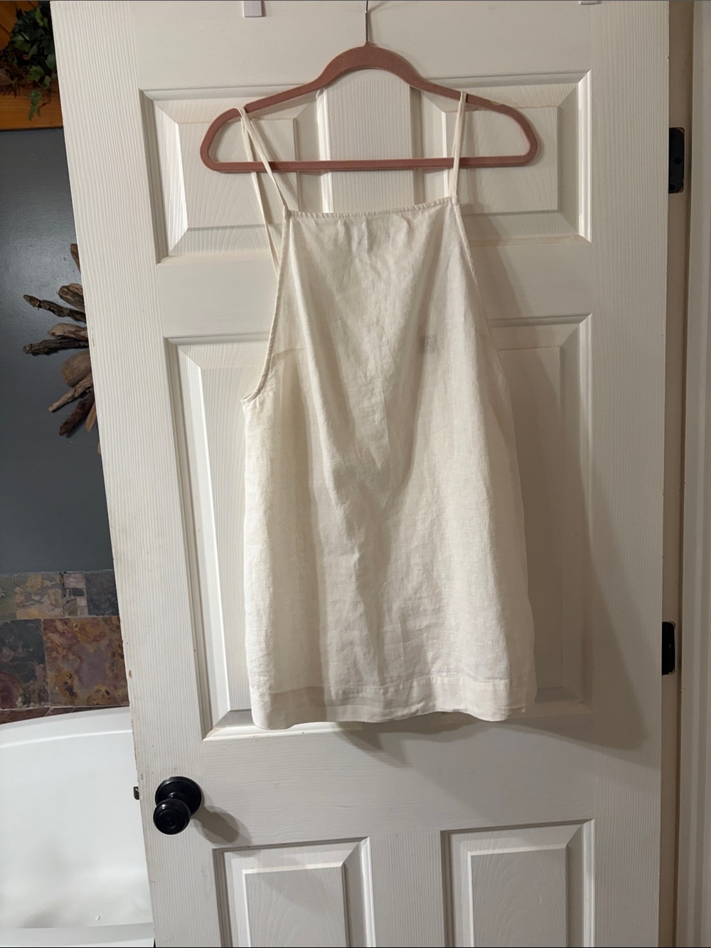 Free People Cream Linen Midi Slip